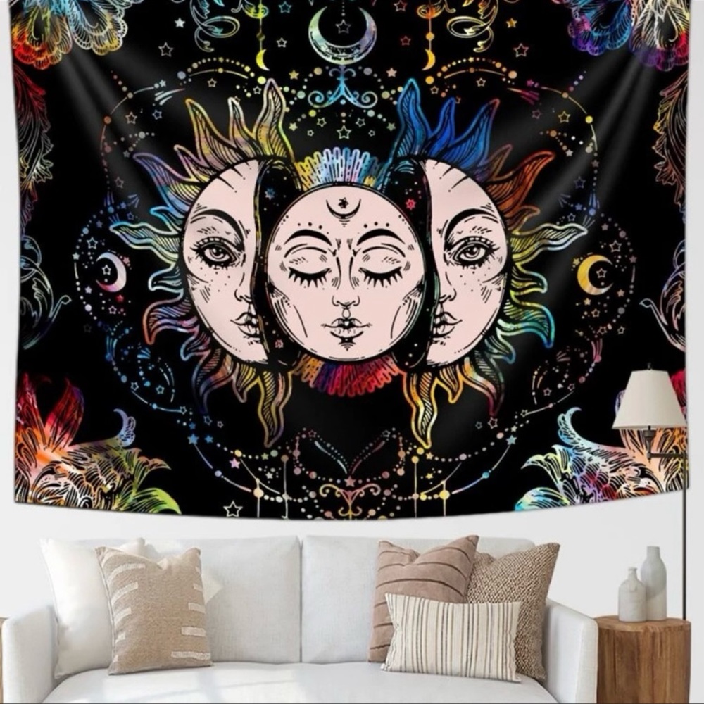 Reflective Moon and Sun Tapestry
